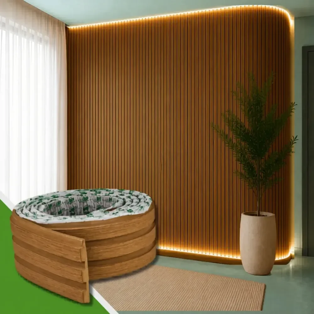 Painel Madeira Ripado Laminado Linha Madeto 2,5m Cor Cinamomo Meu Rodapé