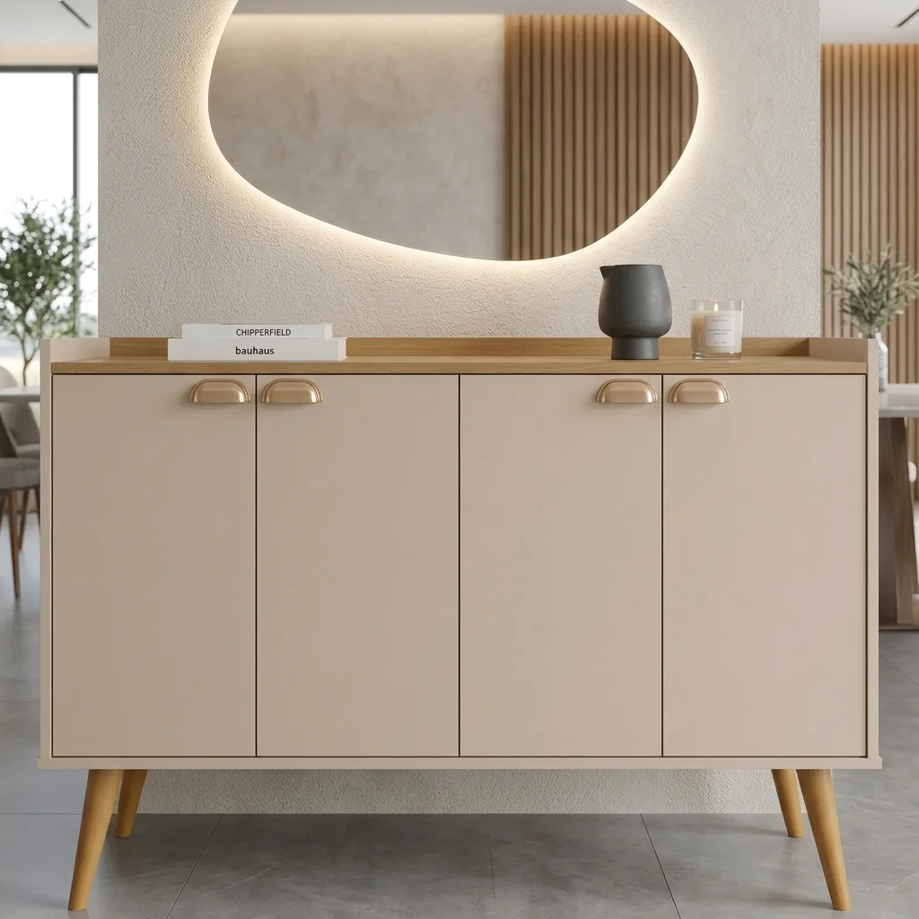 APARADOR BUFFET RETRÔ 4 PORTAS – MODELOS KIEV E DALLAS | ELEGÂNCIA E FUNCIONALIDADE PARA SUA SALA