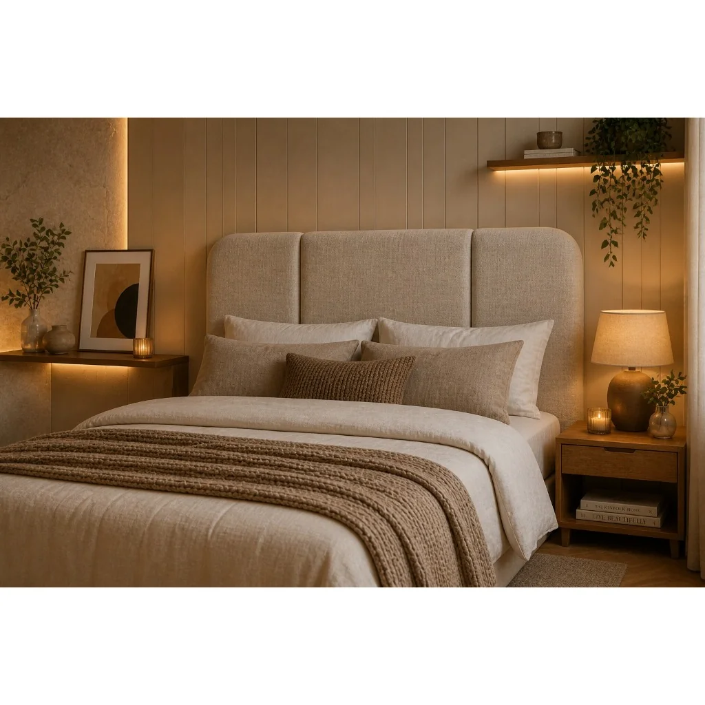 Cabeceira Estofada Luxo  Casal Organica Queen Size 160cm Moderna Elegante Mega Oferta de Lançamento