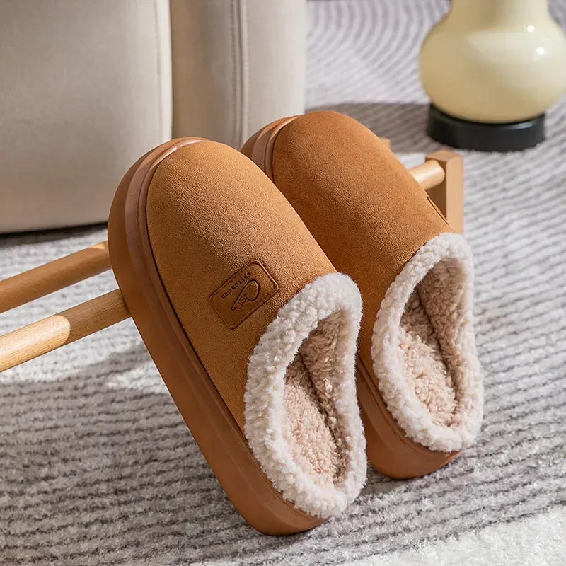 Chinelo Pantufa De Inverno Quente Com Forro De Lã Macio Marrom Florido 36-37