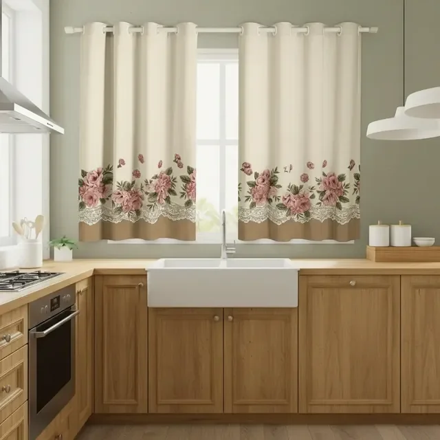 Cortina De Cozinha 2,40 X 1,40 Pra Janela Até 2 Mts Cactos