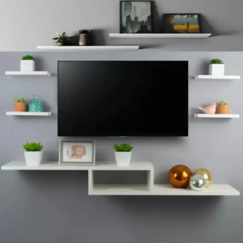 Rack Suspenso Para Quarto E Sala Com 6 Nichos Prateleira