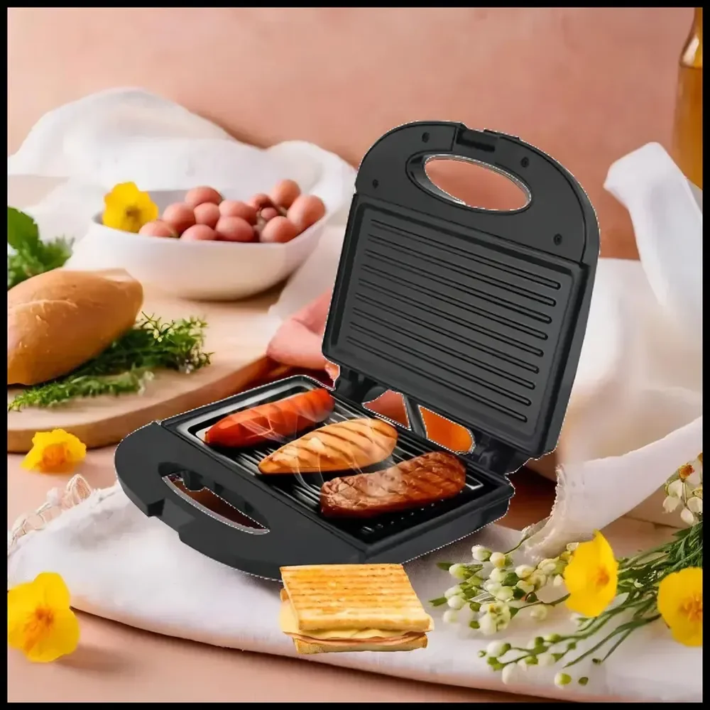 Sanduicheira Grill 2 Em 1 Preta 750w Preto Kian 220v