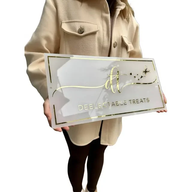 Placa Logotipo Acrílico 50x25 Logo Empresa Salão Consultório