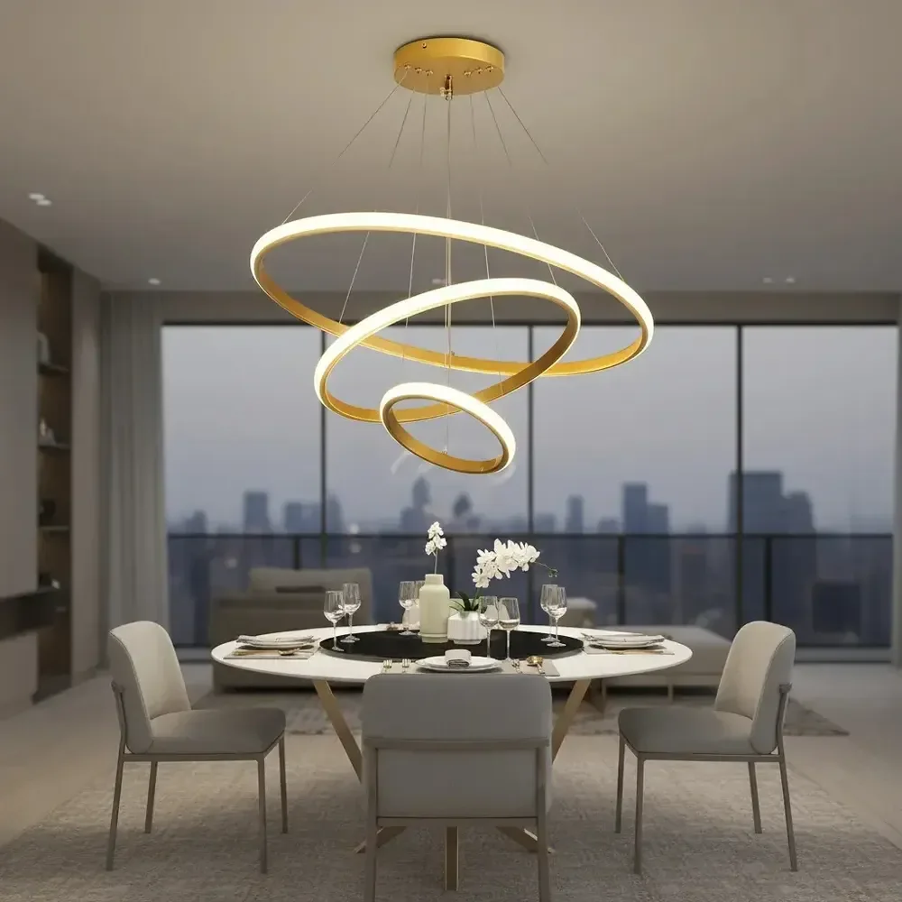 Lustre Para Sala De Jantar Lustre De Teto Nórdico De Luxo Lustre Nórdico 3 Luzes Led - Pendente Para Sala E Cozinha Luminaria De Teto Cozinh Lustre Pendente Dourado Luminaria De Teto Doura Da