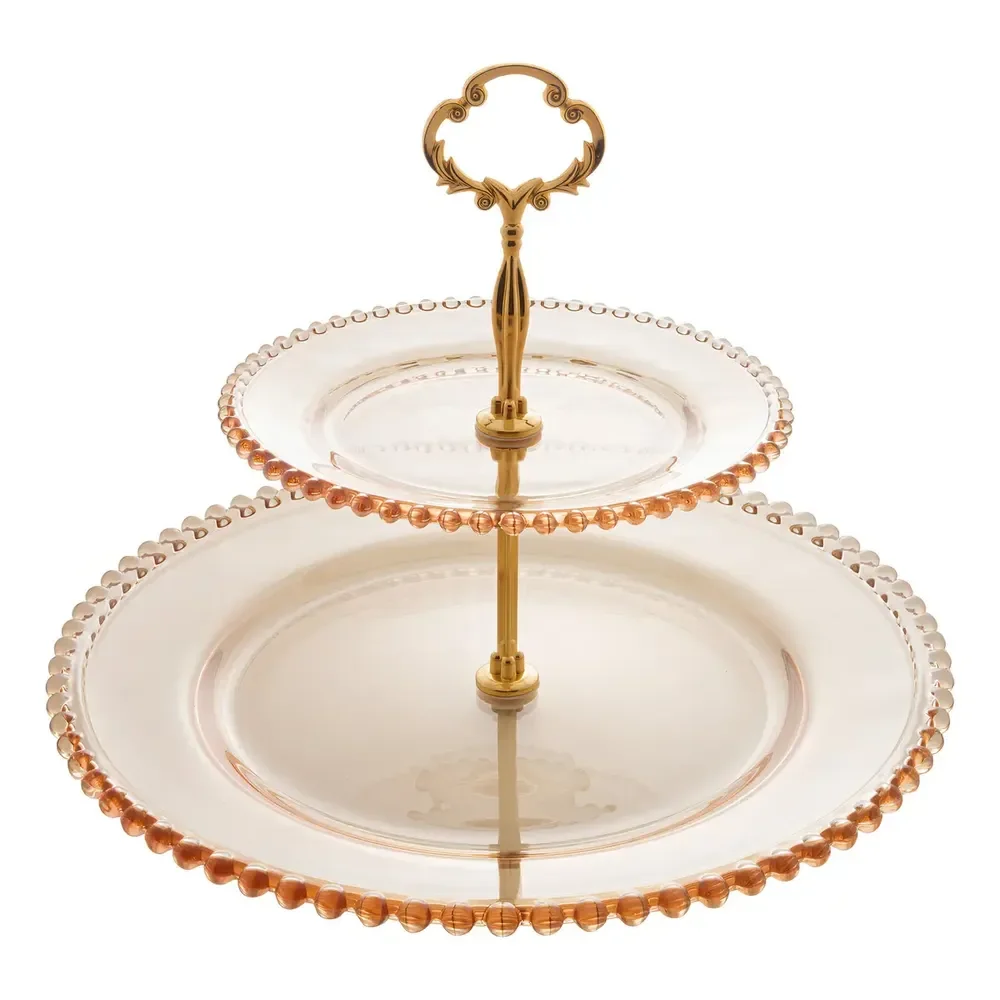Prato Duplo Cristal Doces Pearl Âmbar 19 E 32x24cm Wolff