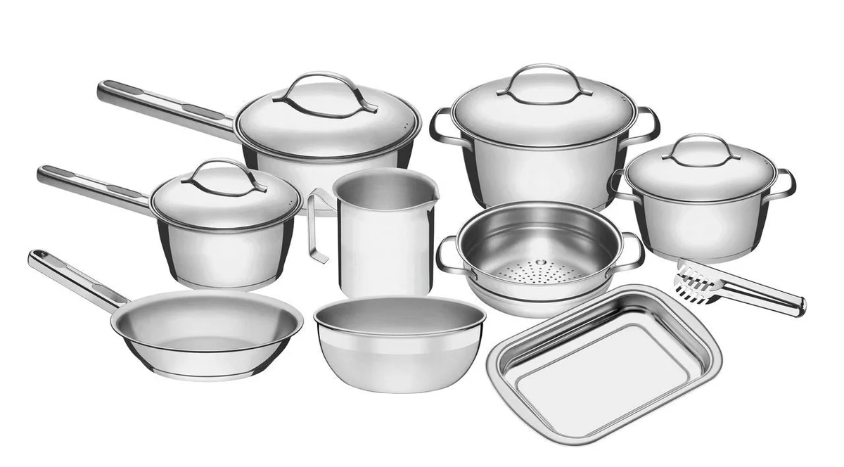 Conjunto de Panelas 10 Peças Allegra em Aço Inox - Tramontina