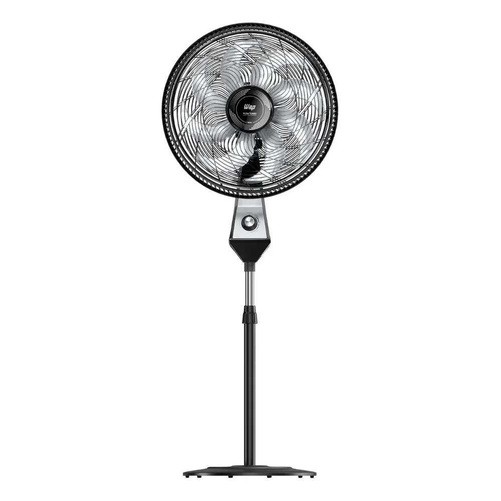 Ventilador De Coluna Silencioso Wap Flow Turbo 180w 8 Pás Com Ajuste De Altura E 3 Velocidades 50 Cm 60 Hz Preto 127v Cinza Plástico