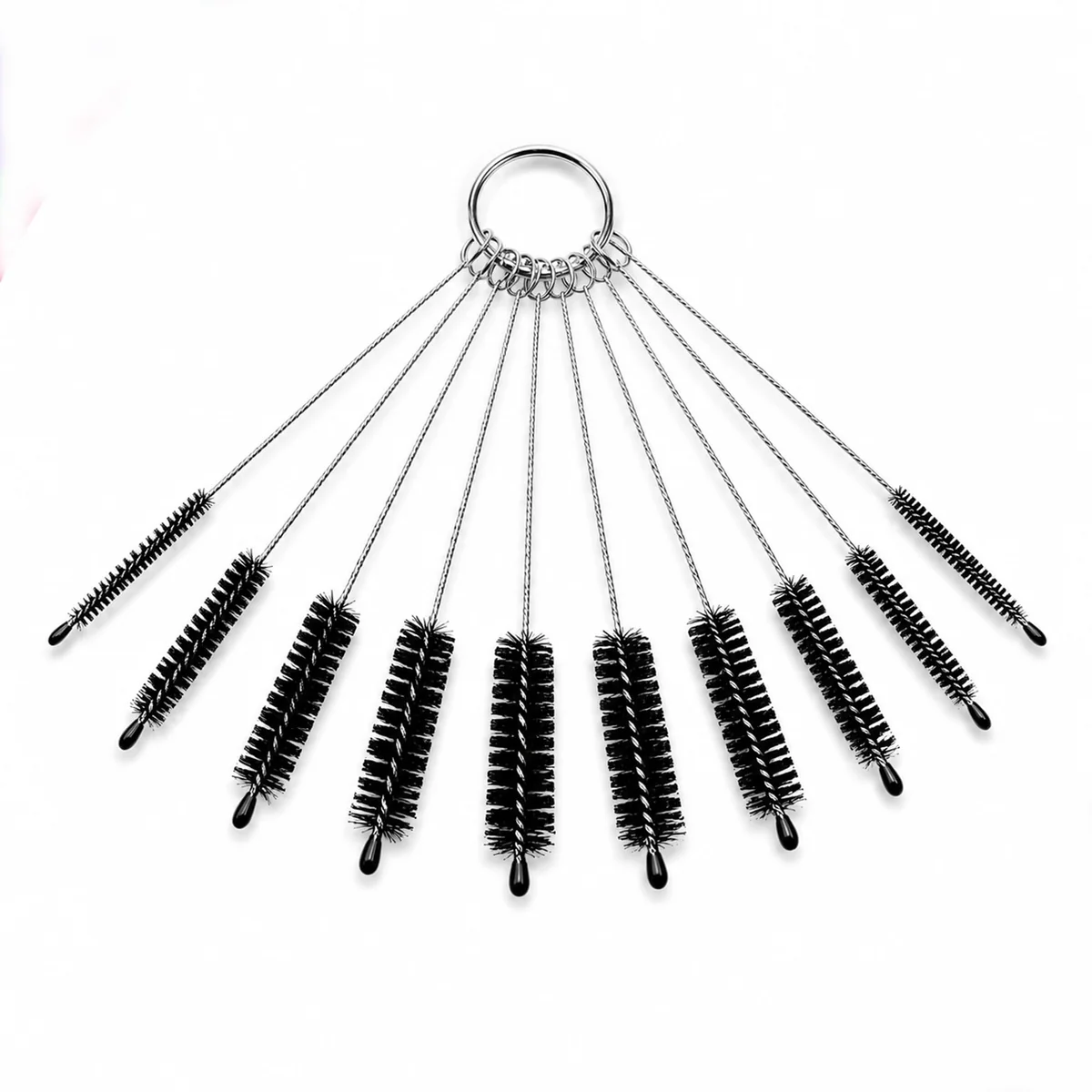 Kit 10 Escovas De Limpeza Em Nylon, Aço Inoxidável 304, Variedade De Tamanhos (3mm A 25mm), Para Canudos, Garrafas, Mamadeiras, Copos Térmicos E Tubos, Limpeza Profunda Sem Riscos