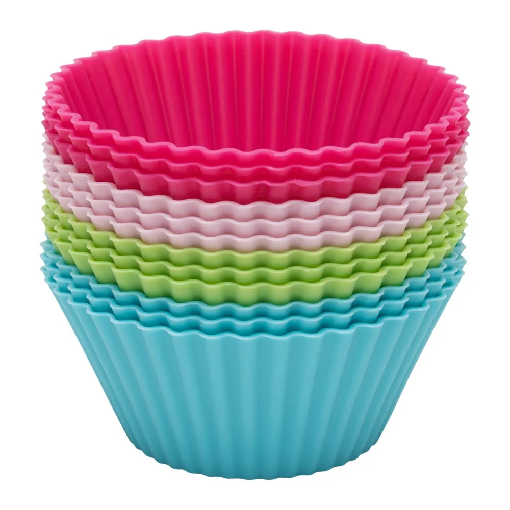 Jogo de Formas para Muffins Redondo com 12 Peças Mimo Style Multicor