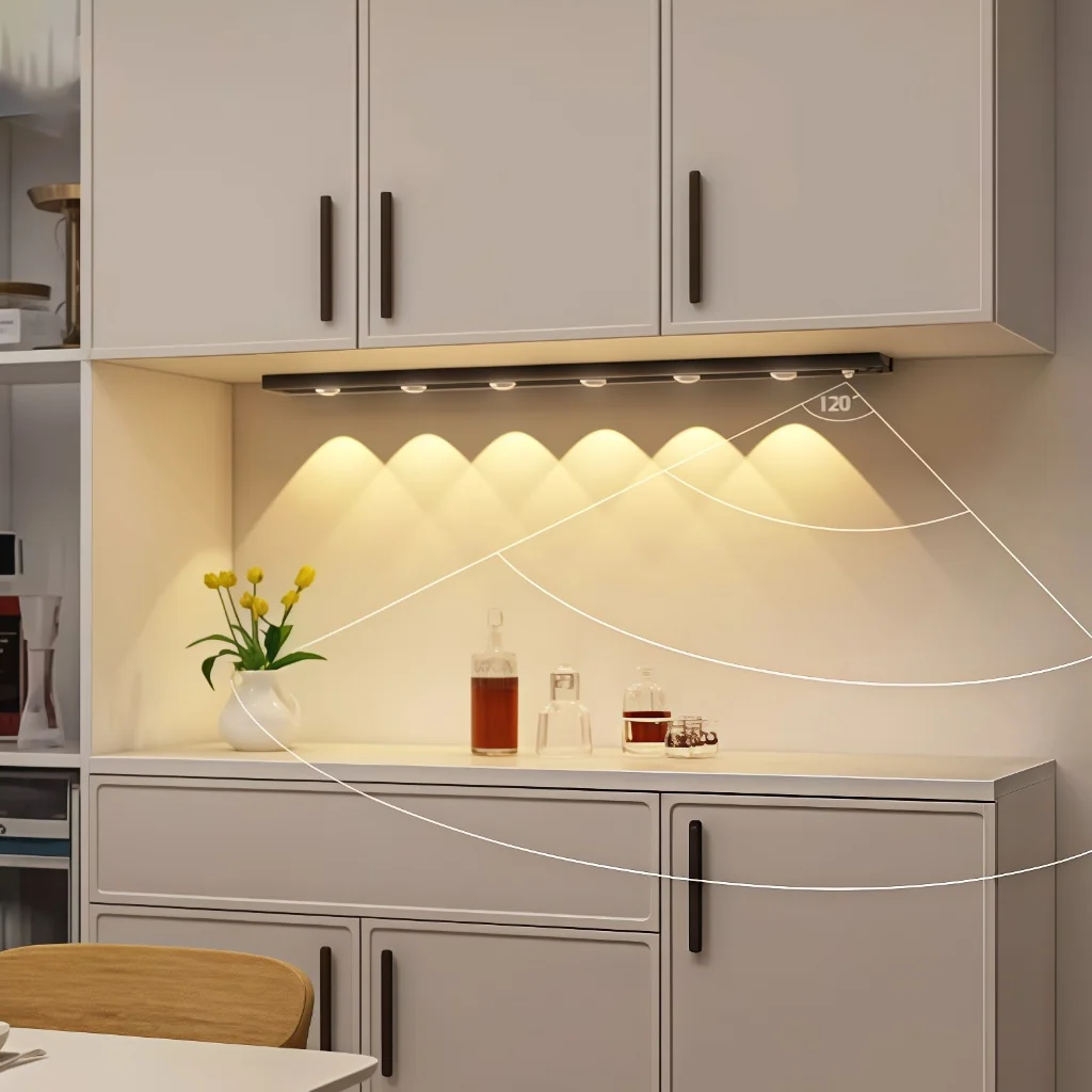Luz de LED com Sensor para Armário 60cm Ultra Fina 3 Cores, Recarregável (Branco/Quente/Natural)-F9