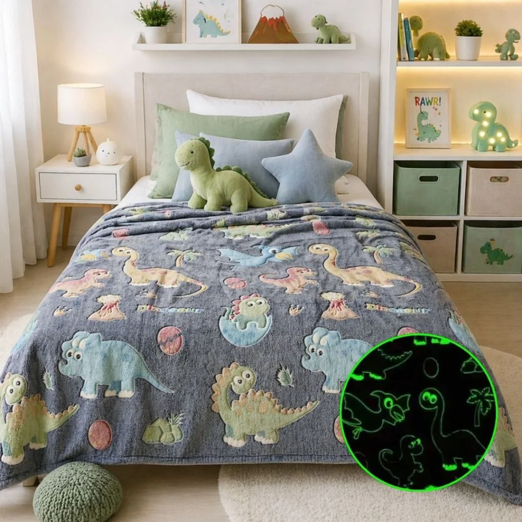 Manta Infantil Fluorescente Solteiro Coberta que Brilha no Escuro 2,00x1,50 mt