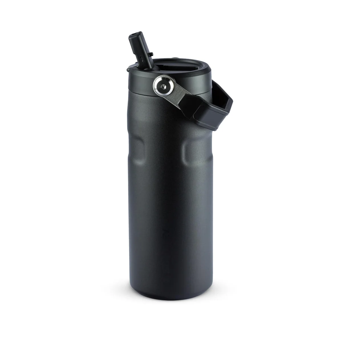 Stanley - Garrafa de Água Aerolight Flip Straw, Canudo Integrado, Abertura Grande, Aço Inoxidável Leve, 473ml Black
