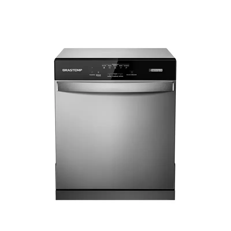 Lava-louças Brastemp 8 Serviços Inox - Blf08bs Prateado 127v