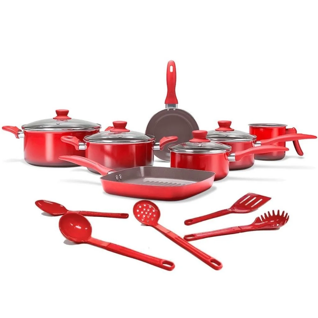 Jogo de Panelas Brinox Revestimento Cerâmic Life Easy 12 Peças