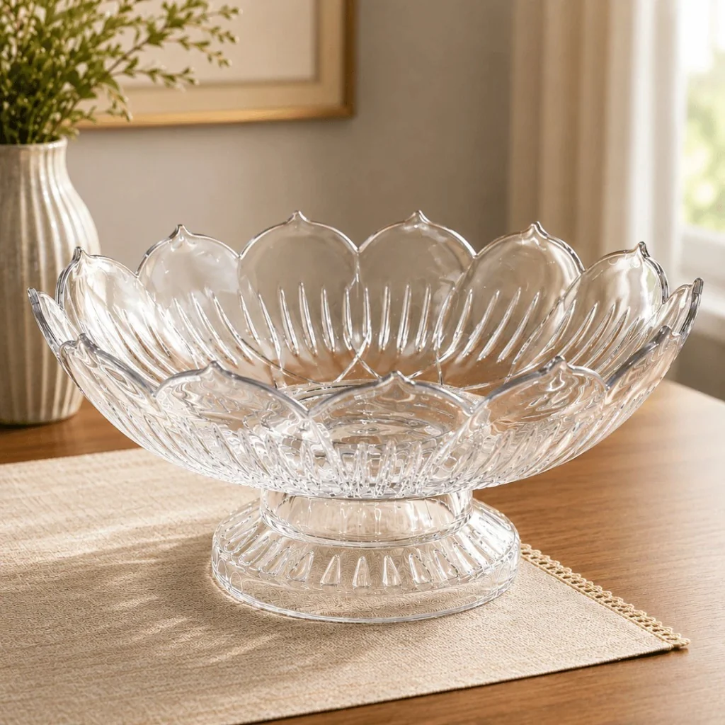 Fruteira Transparente Grande Decorativa Para Frutas Mesa Posta Centro de Mesa