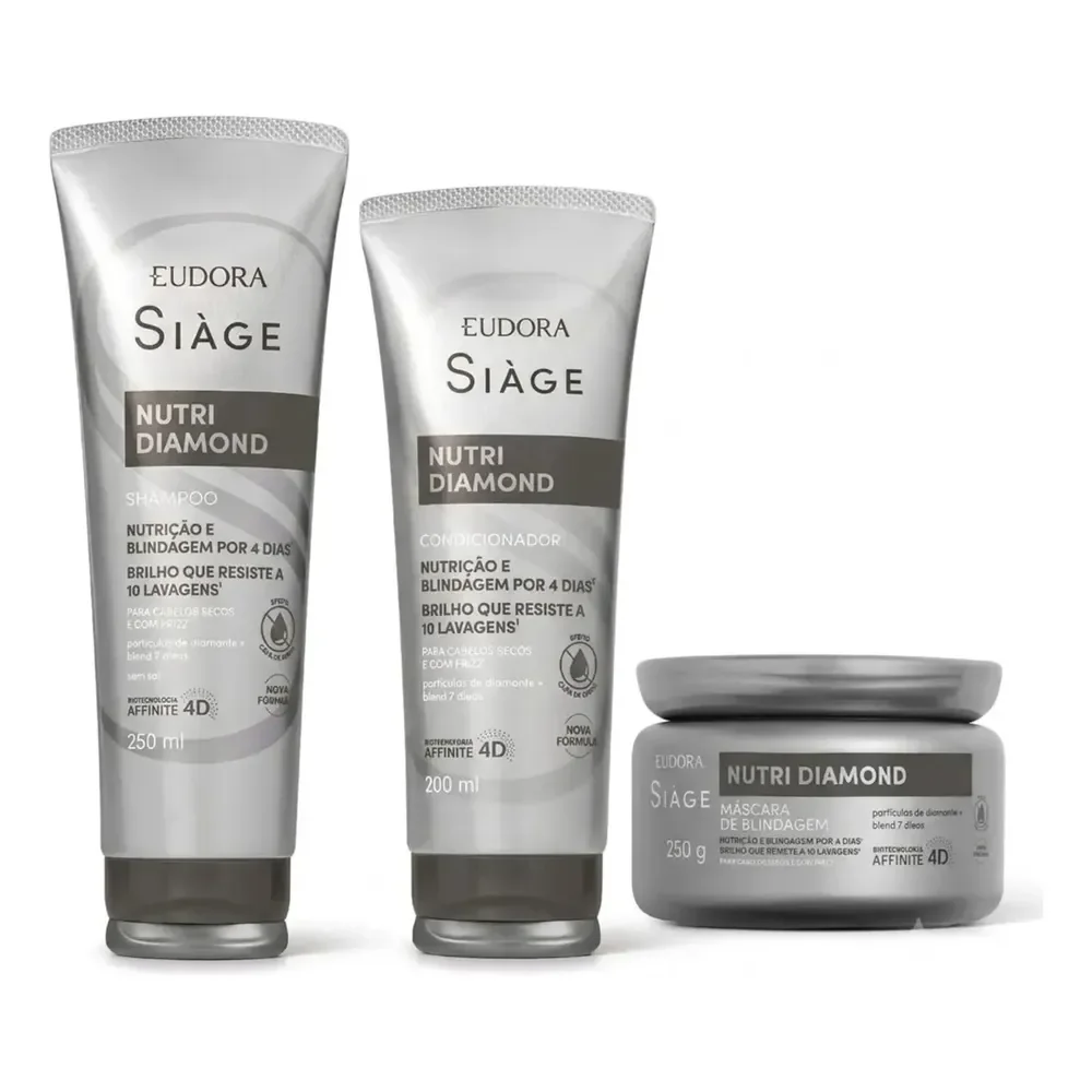 Combo Siàge Nutri Diamond Shampoo, Condicionador E Máscara