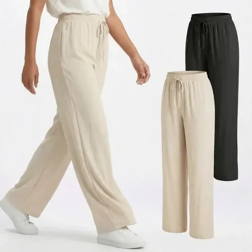 Kit 2 Calças Wide Leg Duna Feminina Confortável Não Marca
