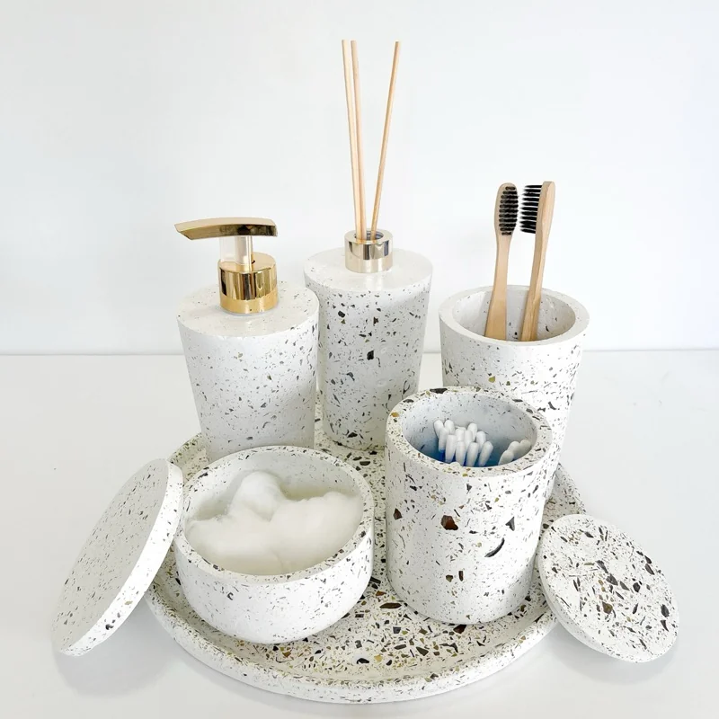 Kit Decorativo 6 Peças para Banheiro Lavabo Completo