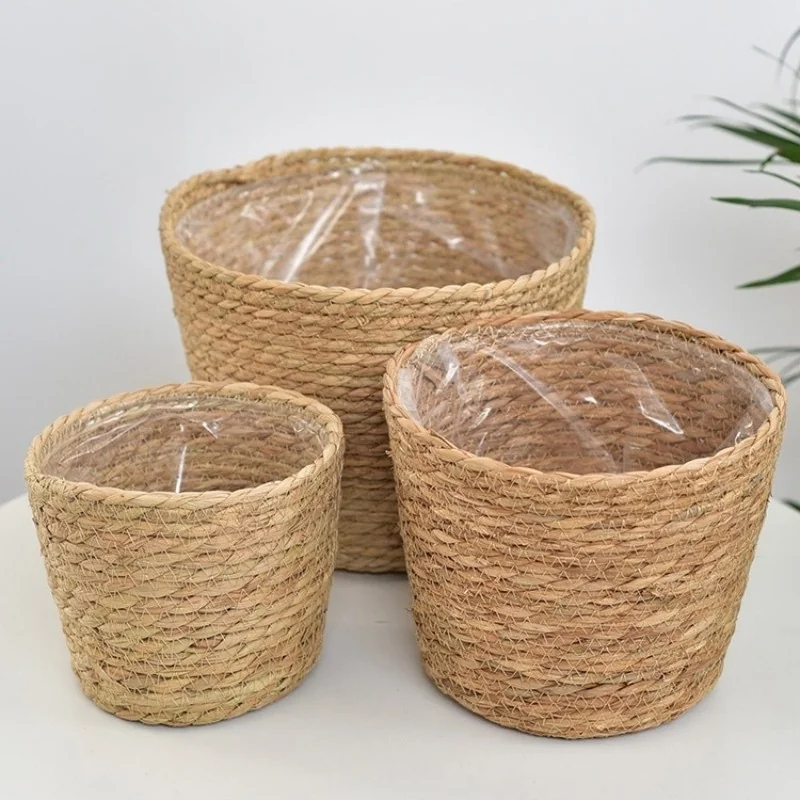 Cachepots De Fibra Natural Para Decoração de Jardim