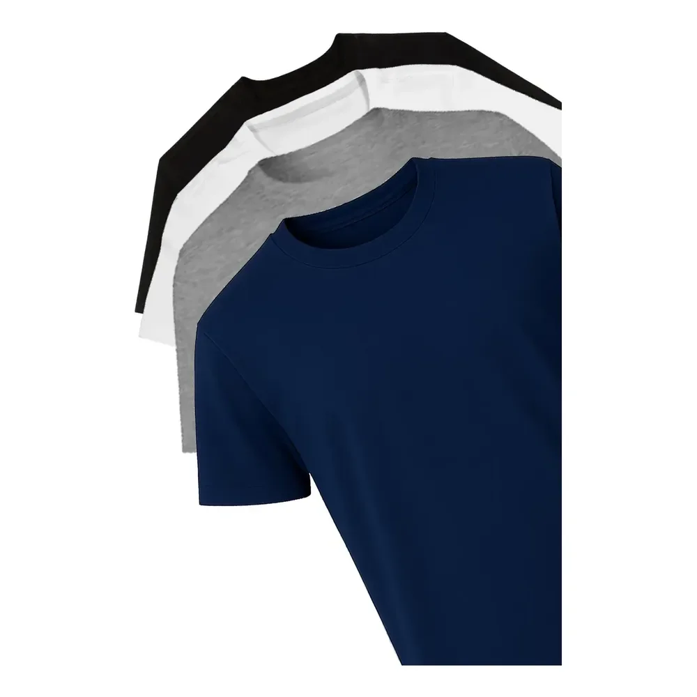 Kit 4 Camisetas Básicas Polo Wear Sortido Sortido M Lisa
