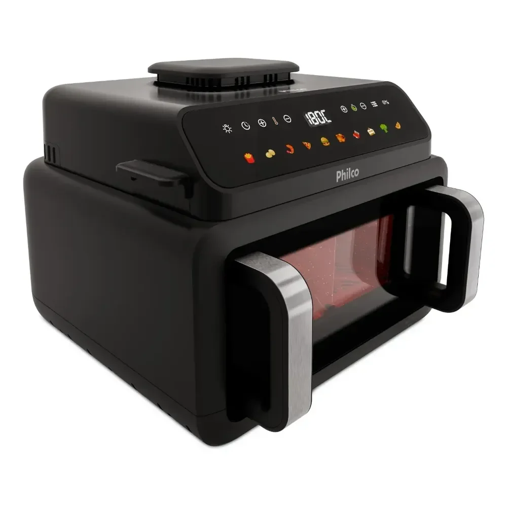 Fritadeira Air Fryer Philco Paf11c Preto Com Acabamento Em Inox 127v
