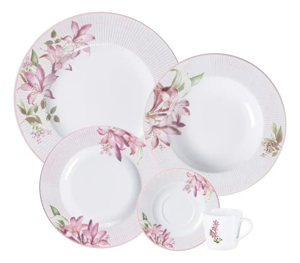 Aparelho De Jantar Tramontina Poème Em Porcelana 20 Peças
