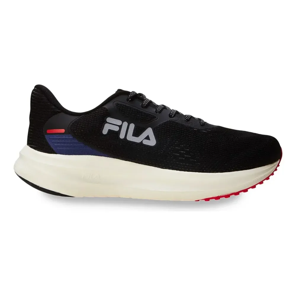 Tênis De Corrida Masculino Fastness Fila Preto Vermelho Escuro Cinza Lisa 41 Br