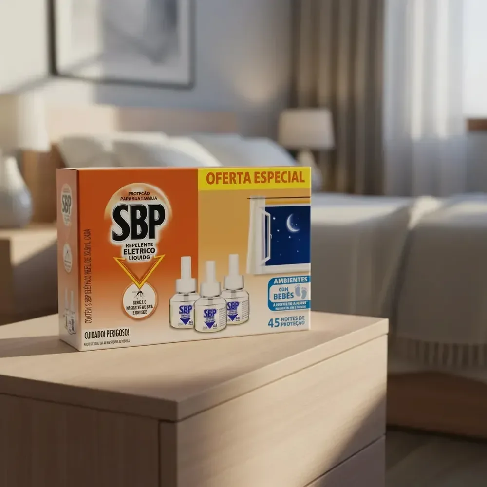Repelente Líquido Refil Elétrico 3 Unidades 32,9ml Cada Sbp