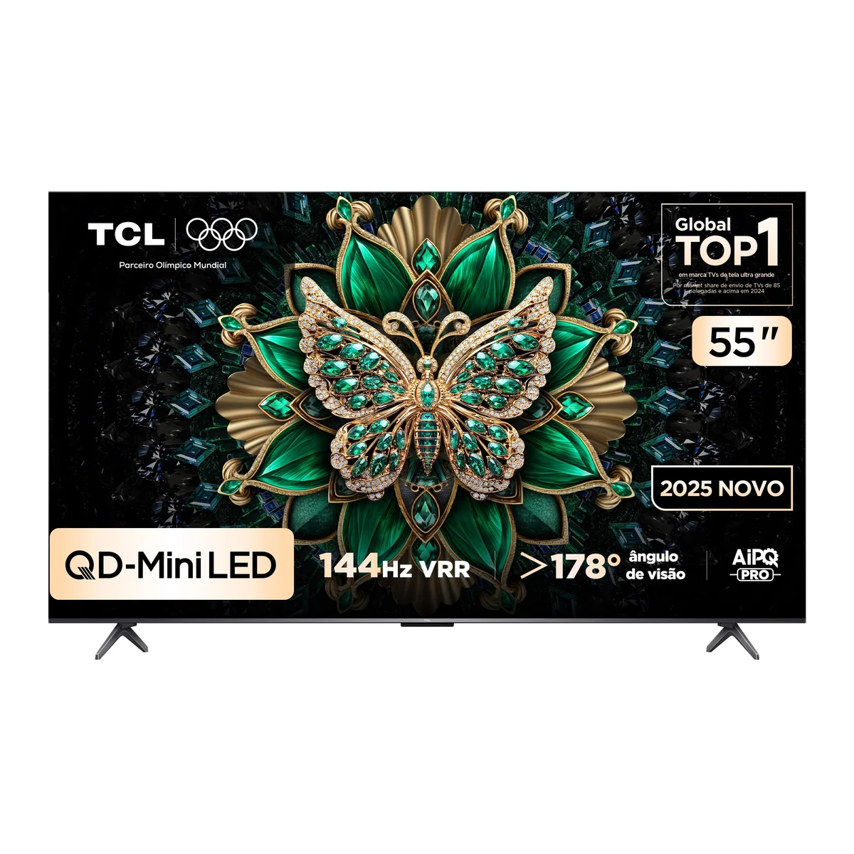 Smart TV TCL 55 Polegadas QLED Mini LED 4K C6K WiFi Bluetooth Google TV 4 HDMI 144Hz HDR10+ 55C6K