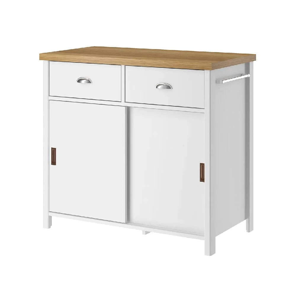 Aparador Buffet Ditália 2 Gavetas 2 Portas Branco Ba-145
