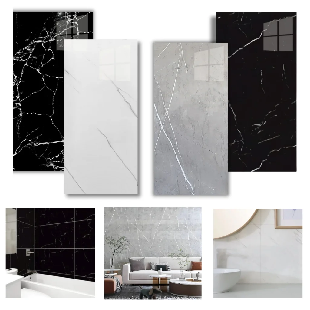 Kit Placas Adesiva Mármore 3D Revestimento Autocolante Decoração Quarto Sala Banheiro Impermeável