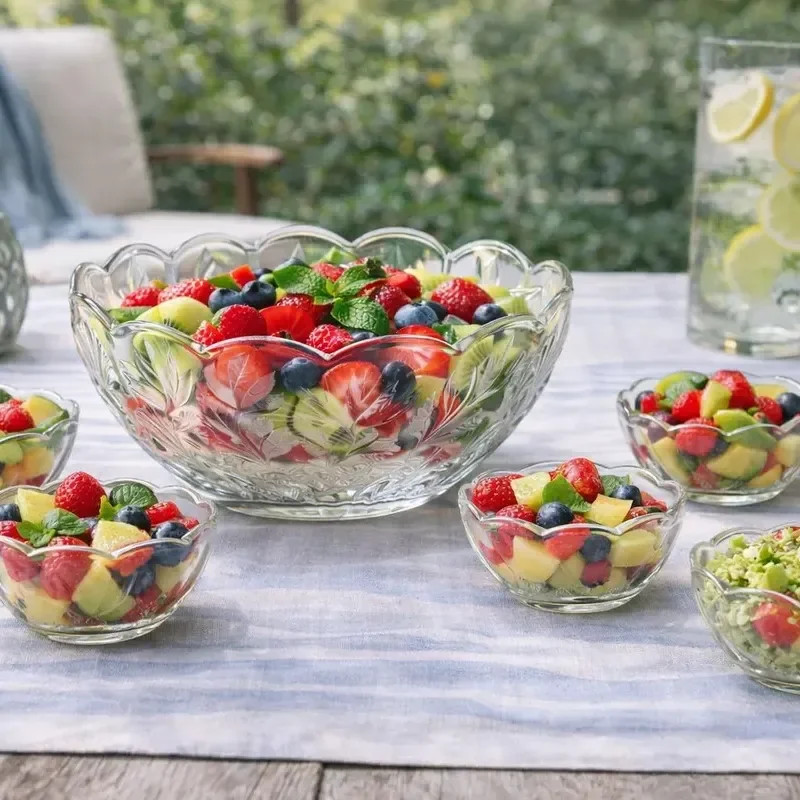 Conjunto De 7 Bowls De Vidro Rose Para Cozinha