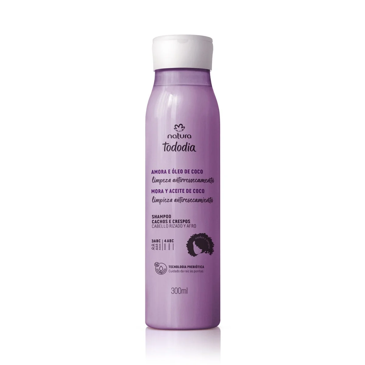 Shampoo para Cachos e Crespos Amora e Óleo de Coco Tododia 300ml