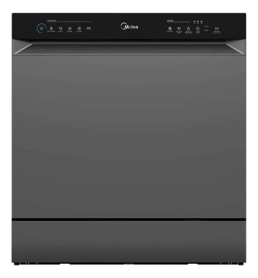 Lava Louças 8 Serviços Cinza Touch Plus Midea Cinza