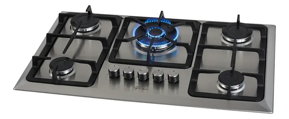 Fogão Cooktop Fischer 5 Queimadores TC Infinity Gás Mesa Aço inoxidável