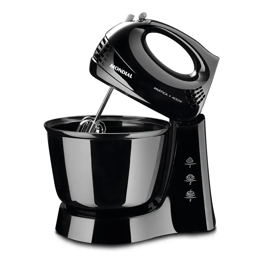Batedeira Prática Mondial Preto 400w B-44-b 220v