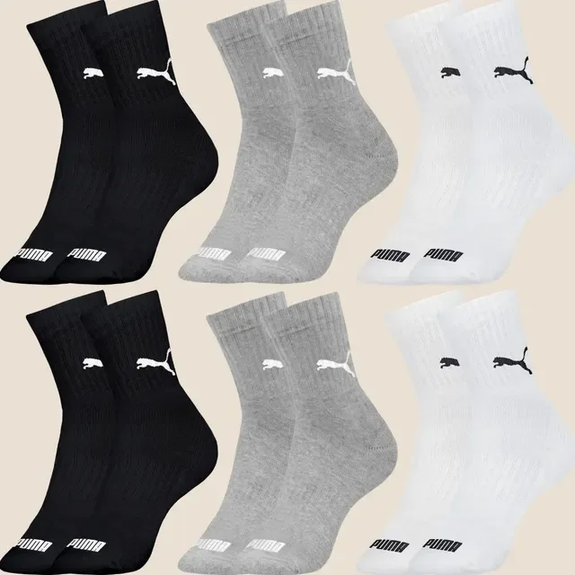Kit 6 Pares Meias Puma De Cano Médio Sport Original Algodão