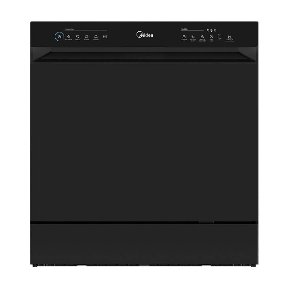 Lava-Louças de Bancada Midea MDWTF08B1 Touch Plus 8 Serviços Preta 110V