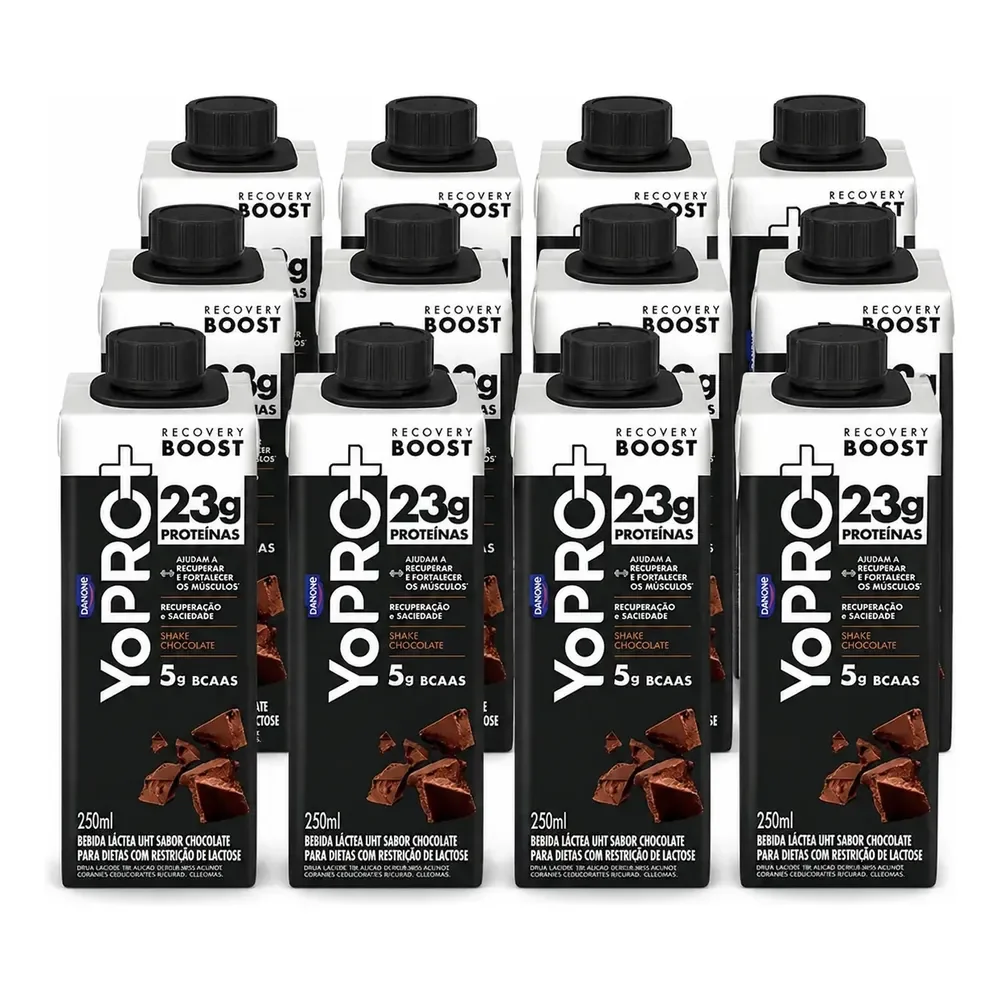 Bebida Láctea Uht Yopro Chocolate 23g Danone 12x250ml
