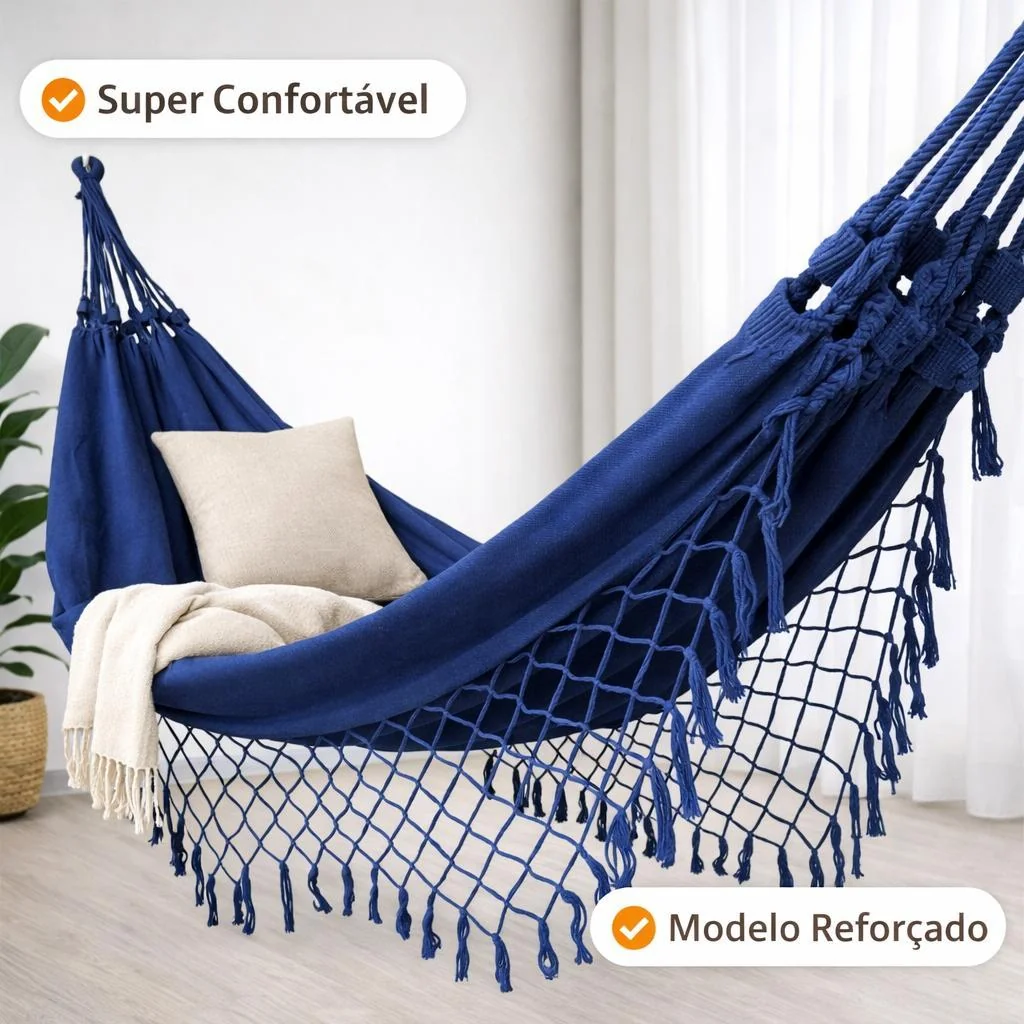 Rede de Descanso Casal Luxo Reforçada Algodão Decorativa