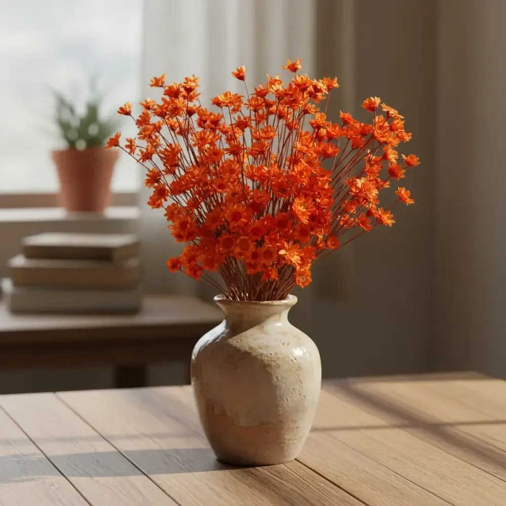 Flores Sempre Viva 500 Un. Laranja Decoração Convite Festa.