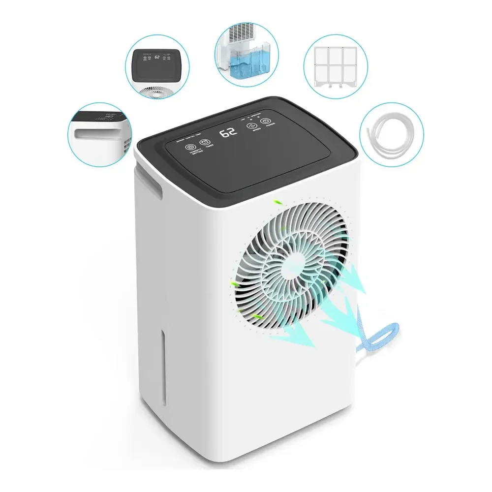 Desumidificador Compressor Gcz 6 Litros Para 120m² Silencioso E Com Timer Branco 220v