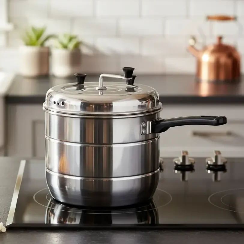 Pipoqueira 4,5l Aluminio Polido Utensilios Cozinha Pipoca