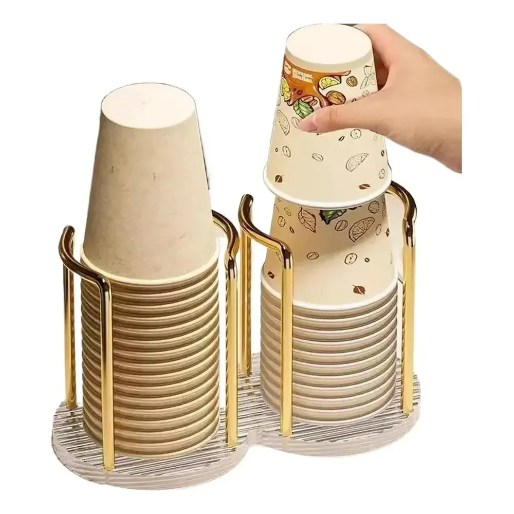 Porta Copos Organizador Suporte Copos De Café Água Decoração Lisa Dourado