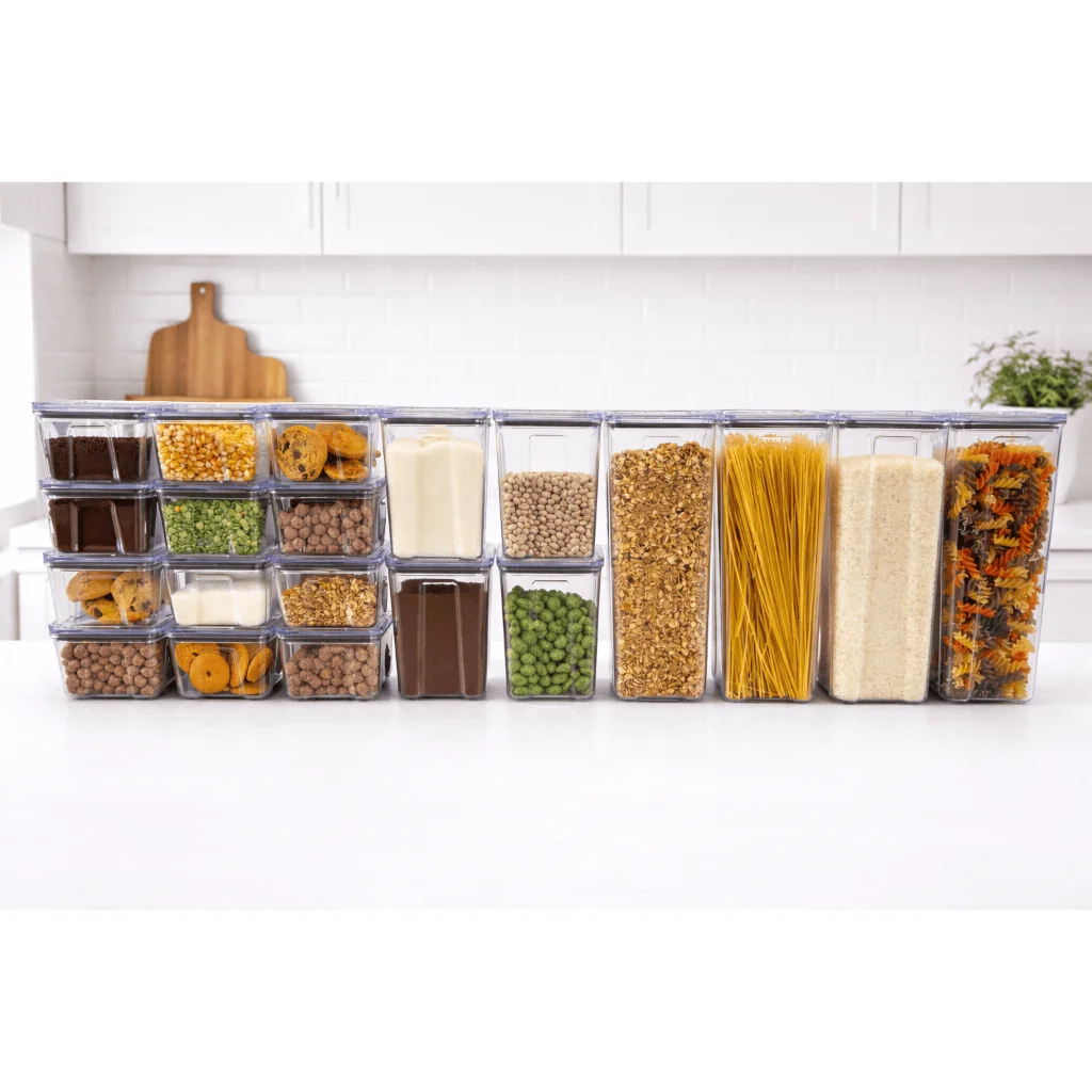 Kit 20 Organizador Pote Hermético Empilháveis Porta Mantimento Cozinha Rebirth