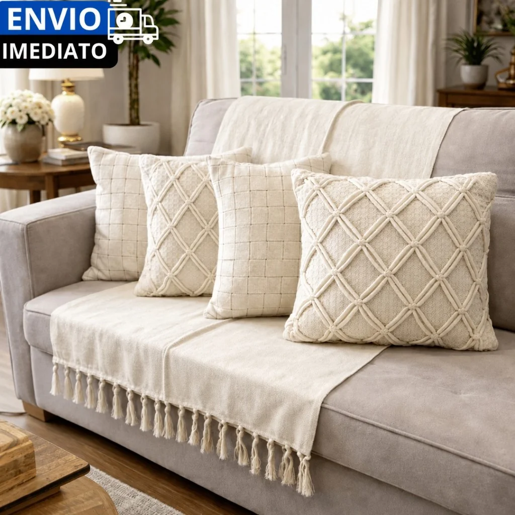 CAPAS DE ALMOFADAS FEITAS A MÃO - ALGODÃO ARTESANAIS PREMIUM ELEGANTE DECORAÇÃO SALAS SOFÁS OU CAMAS