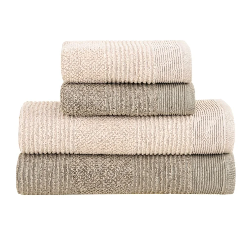 Jogo de Toalhas Buddemeyer Maya Extra Soft Banho Bege/Kaki 4 peças