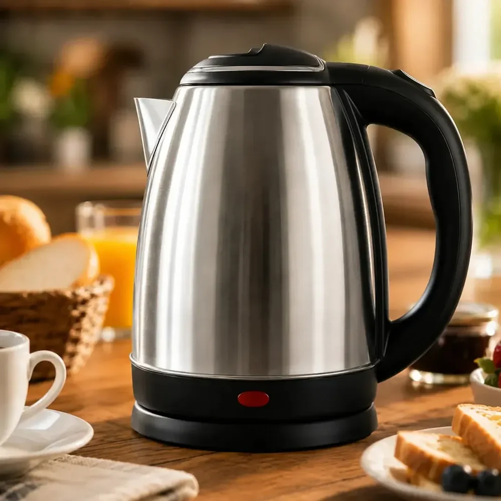 Chaleira Elétrica Inox 1,8 Litros com Desligamento Automático e Base Giratória