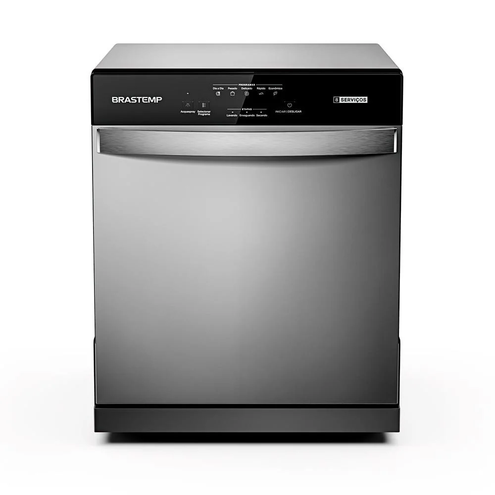 Lava Louças Brastemp 8 Serviços Compacta BLF08BS Cinza para Cozinha 220v